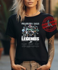 Official Philadelphia Eagles Legends Van Duren Dawkins Petters White signatures shirt