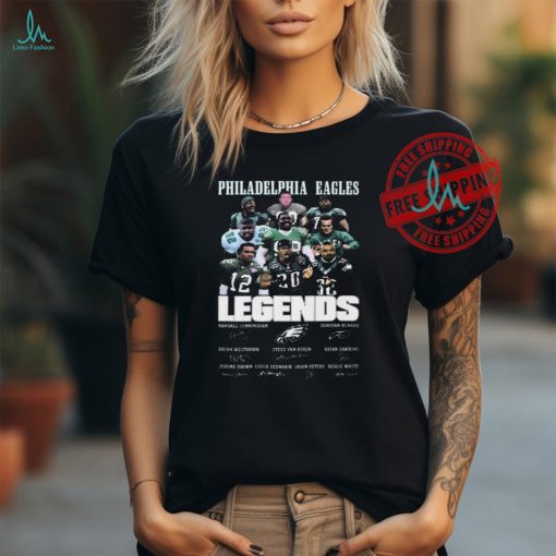 Official Philadelphia Eagles Legends Van Duren Dawkins Petters White signatures shirt