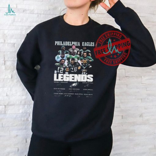 Official Philadelphia Eagles Legends Van Duren Dawkins Petters White signatures shirt