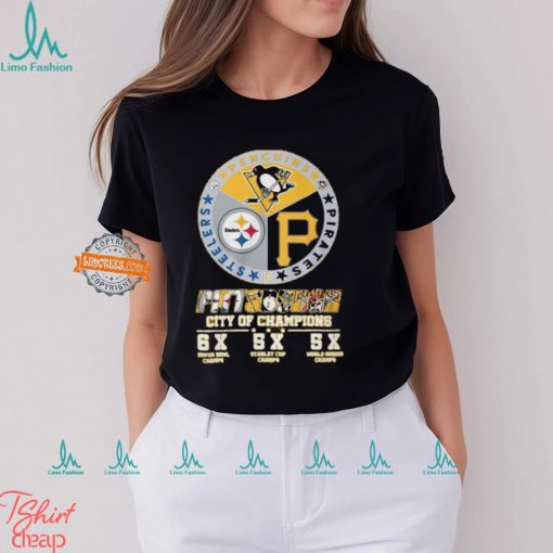 Official Pittsburgh Sports Teams City Of Champions 2024 T Shirt