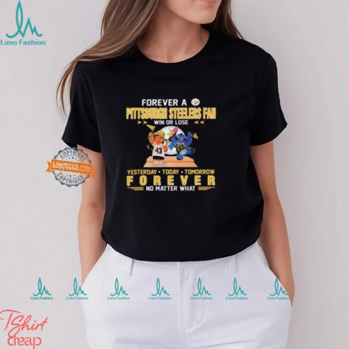 Official Pittsburgh Steelers Forever Fan No Matter What Stitch And Lilo Shirt
