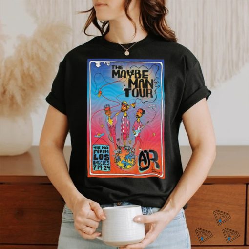 Official Poster AJR July 14 2024 Kia Forum in Inglewood CA t shirt