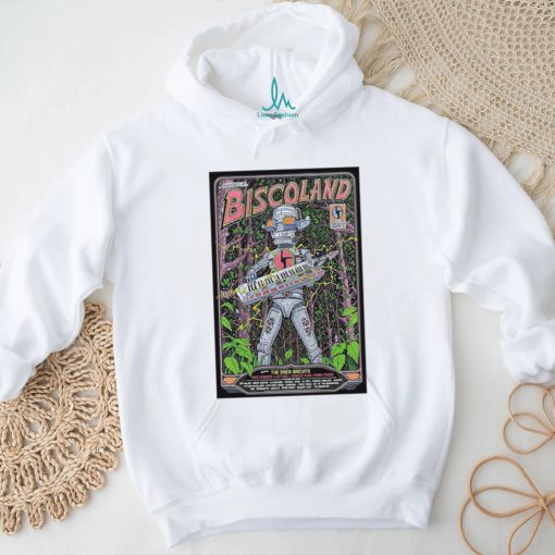 Official Poster Biscoland July 4 6 2024 Wonderland Forest in Lafayette NY t shirt