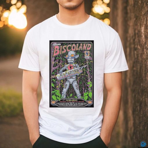 Official Poster Biscoland July 4 6 2024 Wonderland Forest in Lafayette NY t shirt