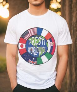 Official Presti Worldwide The Uncontested Podcast Flag T shirt