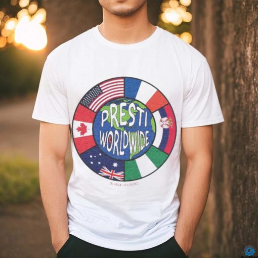 Official Presti Worldwide The Uncontested Podcast Flag T shirt