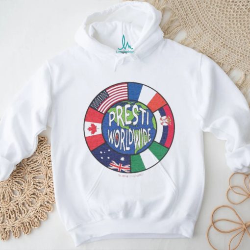 Official Presti Worldwide The Uncontested Podcast Flag T shirt