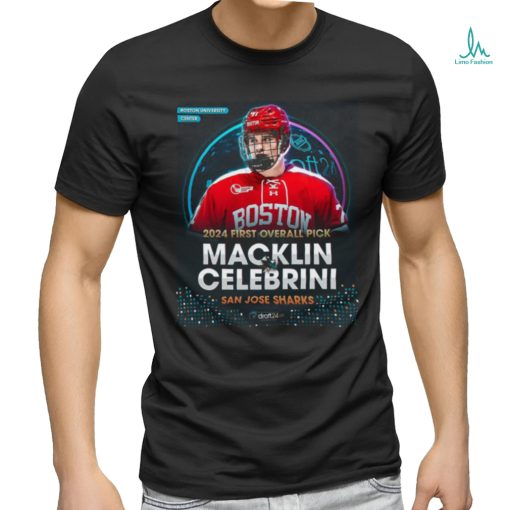 Official San Jose Sharks Select Forward Macklin Celebrini With The First Overall Selection In The NHL Draft 2024 Vintage T Shirt