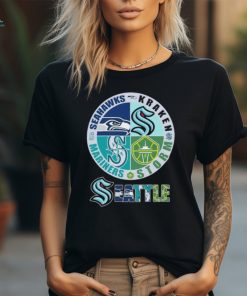 Official Seattle Sports Teams Logo 2024 Seahawks, Kraken, Mariners And Storm Shirt