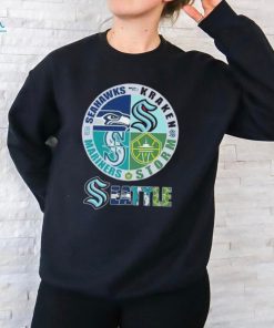 Official Seattle Sports Teams Logo 2024 Seahawks, Kraken, Mariners And Storm Shirt