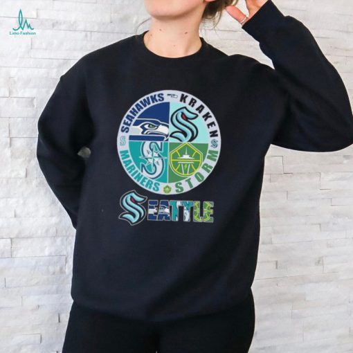 Official Seattle Sports Teams Logo 2024 Seahawks, Kraken, Mariners And Storm Shirt