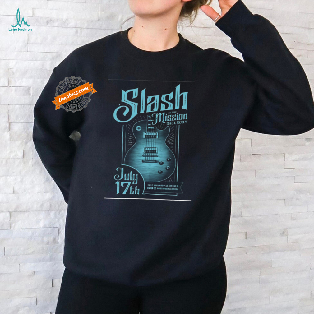 Official Slash July 17, 2024 Denver, CO Mission Ballroom Poster Shirt Official Slash July 17, 2024 Denver, CO Mission Ballroom Poster Shirt