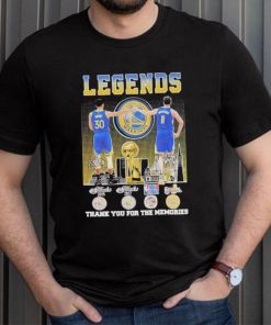 Official Stephen Curry and Klay Thompson Legends Golden State Warriors Thank You For The Memories Signatures Shirt