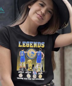 Official Stephen Curry and Klay Thompson Legends Golden State Warriors Thank You For The Memories Signatures Shirt