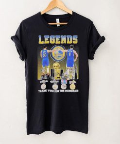 Official Stephen Curry and Klay Thompson Legends Golden State Warriors Thank You For The Memories Signatures Shirt