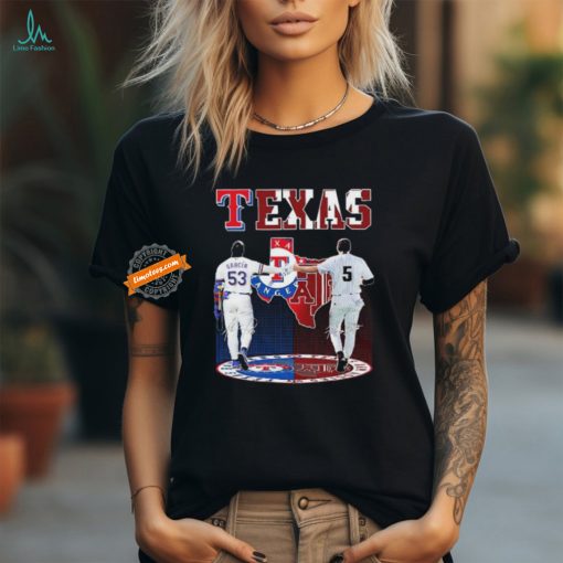 Official Texas Sports Teams Adolis Garcia And Hayden Schott Signatures Shirt