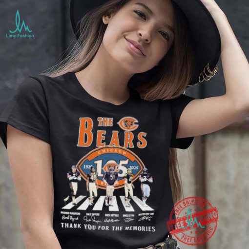 Official The Chicago Bears Abbey Road 1920 2025 Thank You For The Memories Signatures shirt