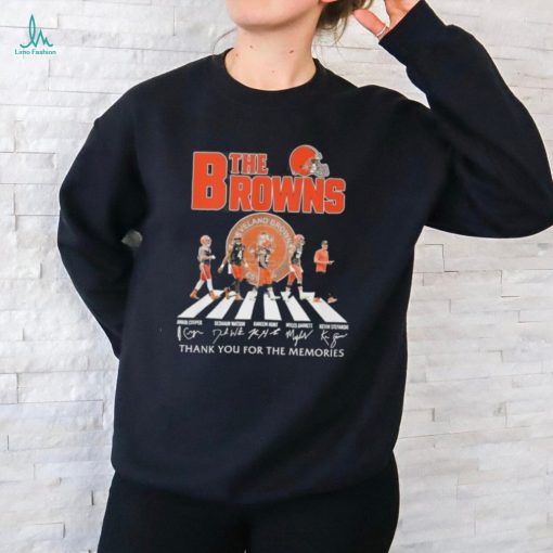 Official The Cleveland Browns Abbey Road Thank You For The Memories Signatures Shirt