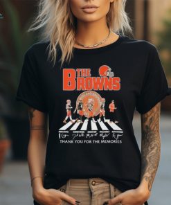 Official The Cleveland Browns Abbey Road Thank You For The Memories Signatures Shirt