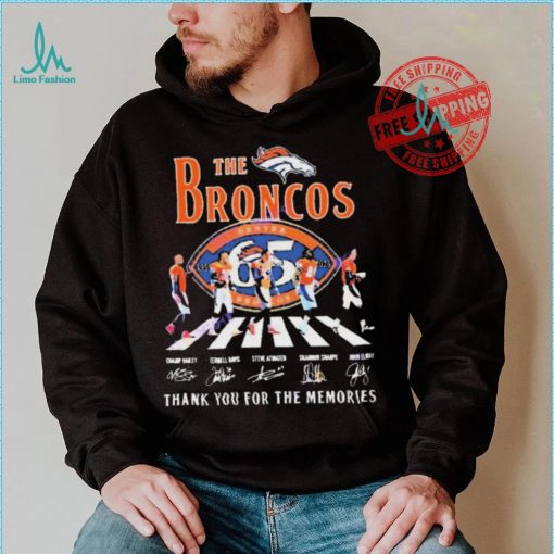 Official The Denver Broncos 65 Years 1959 2024 Signatures Thank You For The Memories shirt