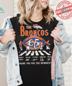 Official The Denver Broncos 65 Years 1959 2024 Signatures Thank You For The Memories shirt