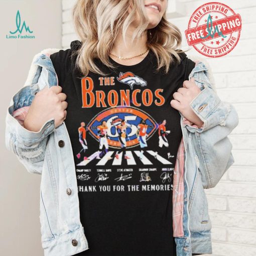 Official The Denver Broncos 65 Years 1959 2024 Signatures Thank You For The Memories shirt