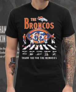 Official The Denver Broncos 65 Years 1959 2024 Signatures Thank You For The Memories shirt