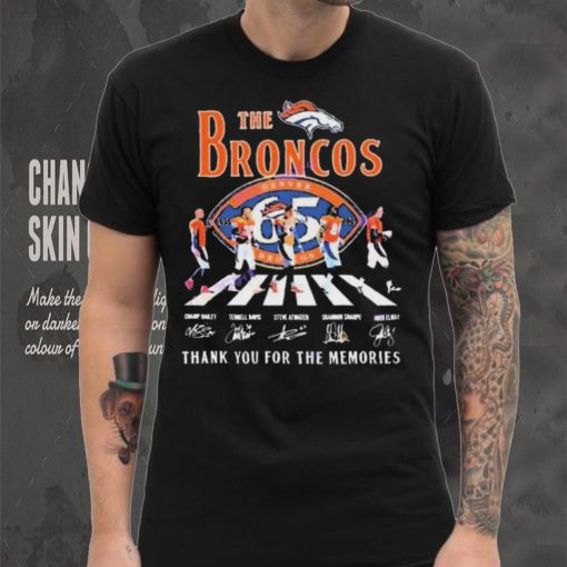 Official The Denver Broncos 65 Years 1959 2024 Signatures Thank You For The Memories shirt