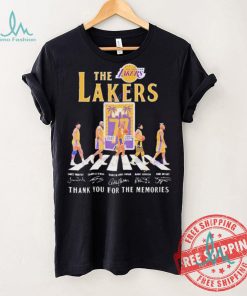 Official The Los Angeles Lakers 77 Years 1947 2024 Signatures Thank You For The Memories shirt