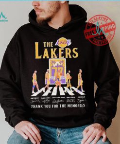 Official The Los Angeles Lakers 77 Years 1947 2024 Signatures Thank You For The Memories shirt