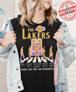 Official The Los Angeles Lakers 77 Years 1947 2024 Signatures Thank You For The Memories shirt