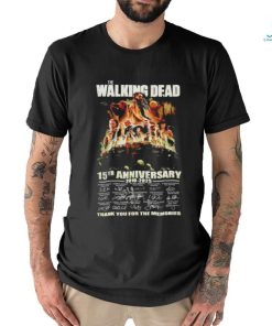 Official The Walking Dead 15th Anniversary 2009 2024 Thank You For The Memories Fan T Shirt