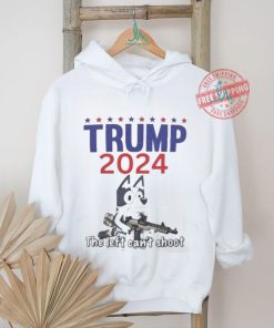 Official The left can’t shoot Donald Trump 2024 bluey T shirt