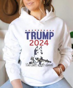 Official The left can’t shoot Donald Trump 2024 bluey T shirt