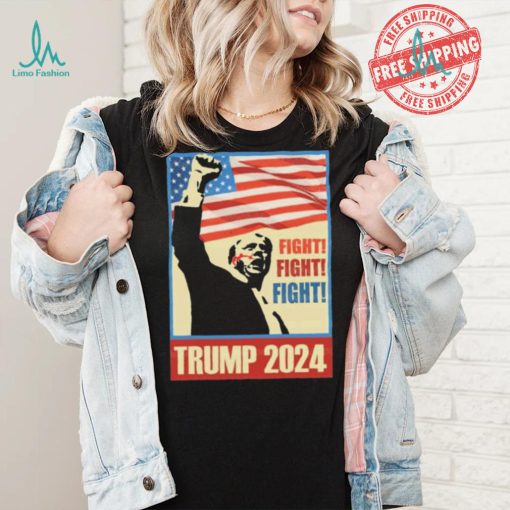 Official Trump Fight Fight Fight Trump Shooting 2024 America Flag History President Vintage T Shirt