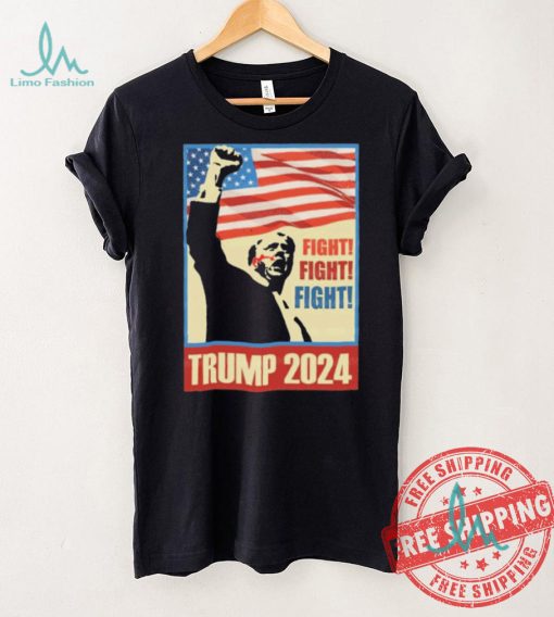 Official Trump Fight Fight Fight Trump Shooting 2024 America Flag History President Vintage T Shirt