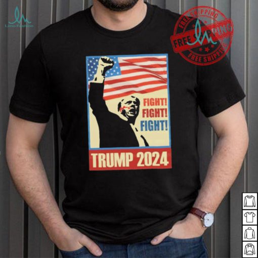 Official Trump Fight Fight Fight Trump Shooting 2024 America Flag History President Vintage T Shirt
