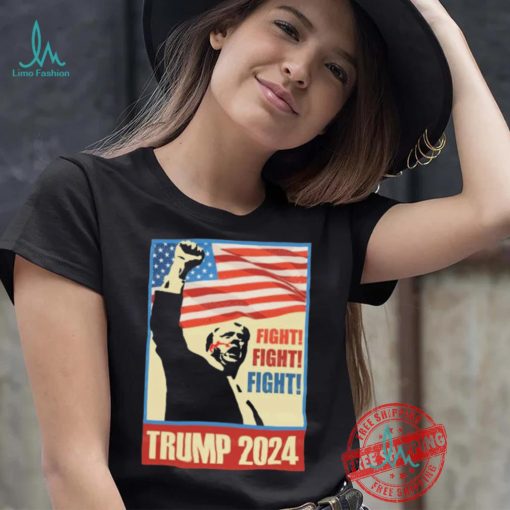 Official Trump Fight Fight Fight Trump Shooting 2024 America Flag History President Vintage T Shirt
