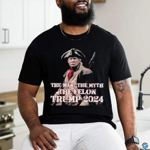 Official Trump Soldier The Man The Myth The Felon Trump 2024 Funny Anti Biden T shirt