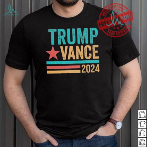 Official Trump Vance 2024 Retro Stripe Trump Jd Vance T Shirt