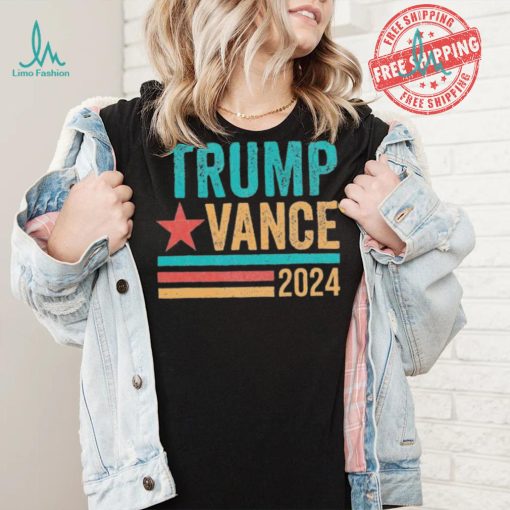 Official Trump Vance 2024 Retro Stripe Trump Jd Vance T Shirt