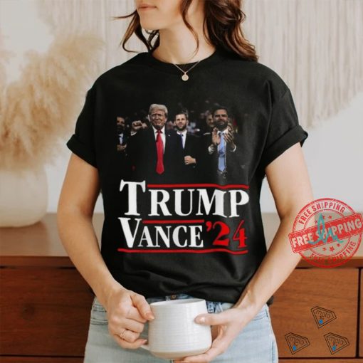 Official Trump Vance 2024 Vote Trump Retro Vintage USA Flag Style T Shirt