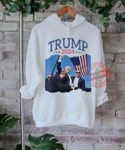 Official Trump shot fist pumped 2024 pray for Trump never give up T shirt