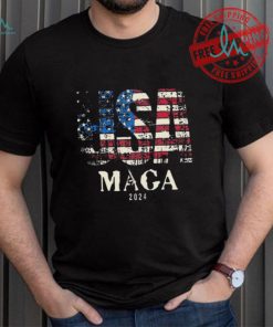 Official Vintage Usa Flag Ultra Maga Gun Usa Trump 2024 T Shirt