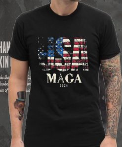 Official Vintage Usa Flag Ultra Maga Gun Usa Trump 2024 T Shirt