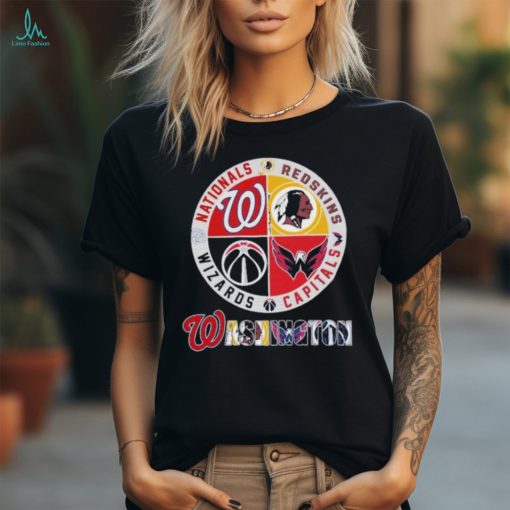 Official Washington Sports Teams Logo Nationals, Redskins, Capitals And Wizards Shirt