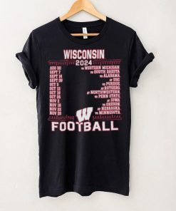 Official Wisconsin Badgers Red Champion 2024 Football Schedule Shirt