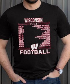 Official Wisconsin Badgers Red Champion 2024 Football Schedule Shirt, hoodie, sweater, long sleeve and tank top Official Wisconsin Badgers Red Champion 2024 Football Schedule Shirt