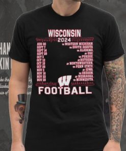 Official Wisconsin Badgers Red Champion 2024 Football Schedule Shirt, hoodie, sweater, long sleeve and tank top Official Wisconsin Badgers Red Champion 2024 Football Schedule Shirt