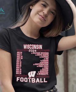 Official Wisconsin Badgers Red Champion 2024 Football Schedule Shirt, hoodie, sweater, long sleeve and tank top Official Wisconsin Badgers Red Champion 2024 Football Schedule Shirt
